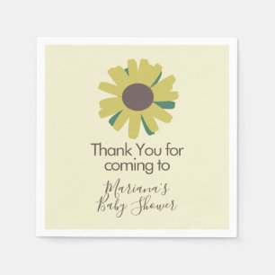 Einfache Baby Shower Sonnenblumen Grünzeug Serviette