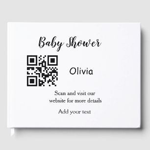 Einfache Baby Shower Website Barcode QR Name hinzu Gästebuch