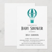 Einfache Babydusche Aquamariner Glitzer Heißluftba