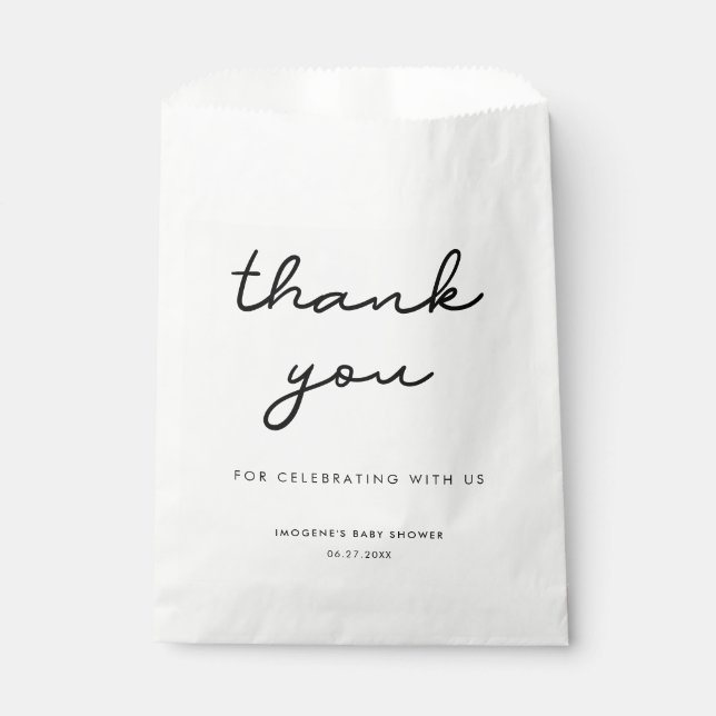 Einfache Babydusche Geschenktütchen (Vorderseite)