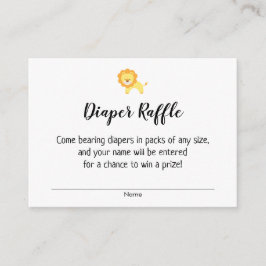 Einfache Babydusche Windeln Raffelscheine mit Löwe Begleitkarte