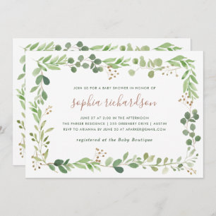 Einfache Babyparty des Grün-  Einladung