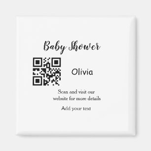 Einfache Babyparty-Website Barcode QR Name hinzufü Magnet