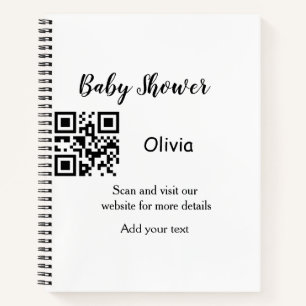 Einfache Babyparty-Website Barcode QR Name hinzufü Notizbuch