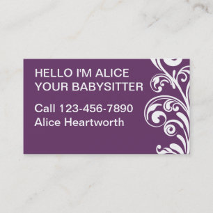 Einfache Babysitting Visitenkarten Visitenkarte