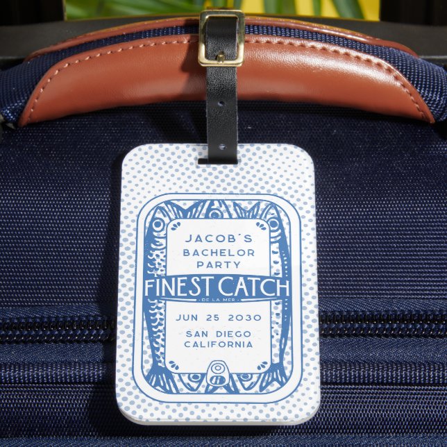 Einfache Bachelor Party Angeln Typ Wochenendausflu Gepäckanhänger (Vorderseite Insitu 2)