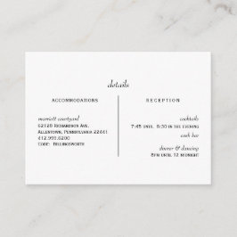 Einfache Bar von White Wedding Begleitkarte