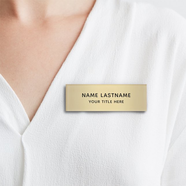 Einfache Basic Minimal Imitate Gold Modern Sleek T Namenschild (Von Creator hochgeladen)