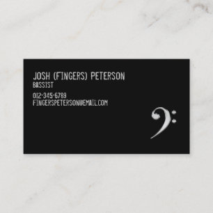 Einfache Bass Clef Bassist Business Card Visitenkarte