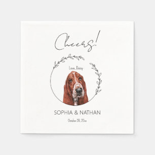 Einfache Basset Hound Hund Hochzeitscocktail Napki Serviette