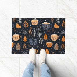 Einfache Bauernhäuser Herbstlaubs Foliage Muster Fußmatte