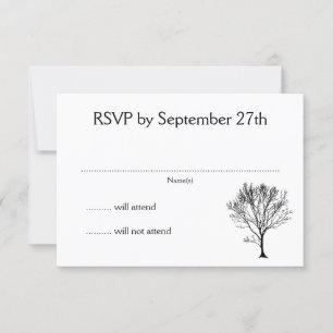 Einfache Baumeinladung UAWG White Cards RSVP Karte
