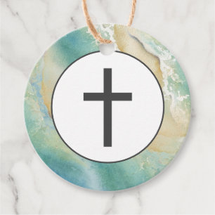Einfache Beach Religious Gefallen Tags Geschenkanhänger