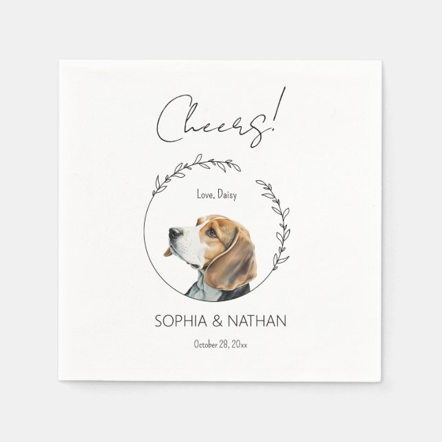 Einfache Beagle Dog Wedding Cocktail Napkins Serviette (Vorderseite)