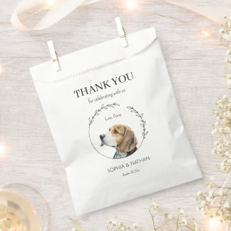 Einfache Beagle Hunde Hochzeit Vielen Dank für Ihr Geschenktütchen