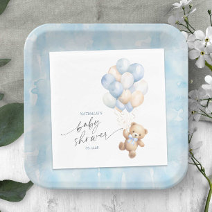 Einfache Bearly Wartezeit Teddy Bear Blue Balloons Serviette