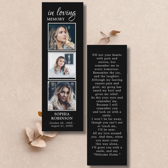 Einfache Beerdigung 3 Foto Beileid Gebetskarte Mini Visitenkarte (Von Creator hochgeladen)