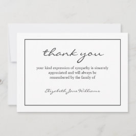Einfache Beerdigung Black Boarder Danke Karte