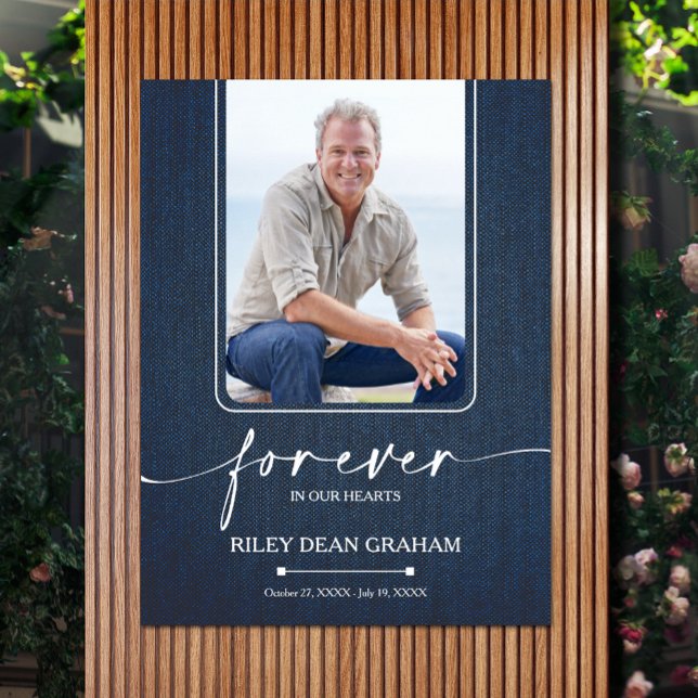 Einfache Beerdigung Foto Beileid Memorial Poster (Funeral photo memorial poster, PRINTED and/or INSTANT DOWNLOAD, choose your size when ordering)