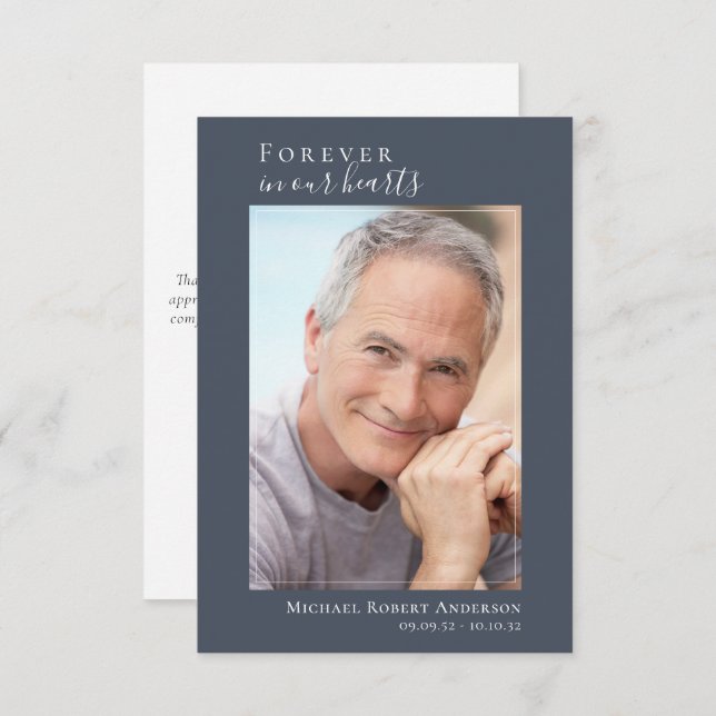 Einfache Beerdigung Foto Dankeschön Karte | BEILEI (Vorne/Hinten)