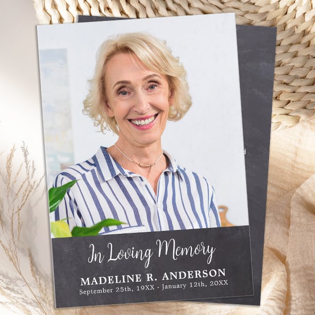 Einfache Beerdigung Foto Modernes Gedächtnis Beile Dankeskarte (Von Creator hochgeladen)