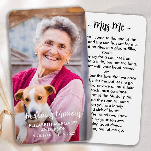 Einfache Beerdigung Modernes Foto Gedenkkarte (Von Creator hochgeladen)