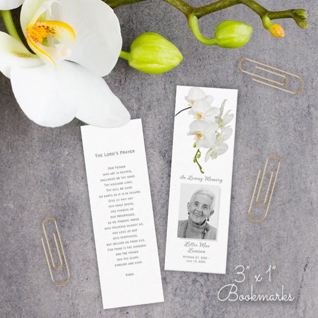 Einfache Beerdigungskarte Foto Lesezeichen-Karte Mini Visitenkarte (Simple 3" x 1" MINI funeral memorial prayer photo Bookmarks)