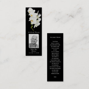 Einfache Beerdigungskarte Foto Lesezeichen-Karte Mini Visitenkarte