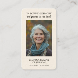 Einfache Beerdigungskarte Foto Visitenkarte