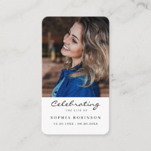 Einfache Beerdigungskarte Foto Visitenkarte