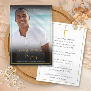 Einfache Beerdigungskarten Foto-Gebetskarte Visitenkarte