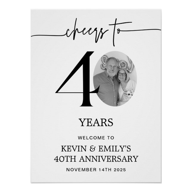 Einfache Begrüßung des Fotos zum 40. Jubiläum Poster (Vorderseite)