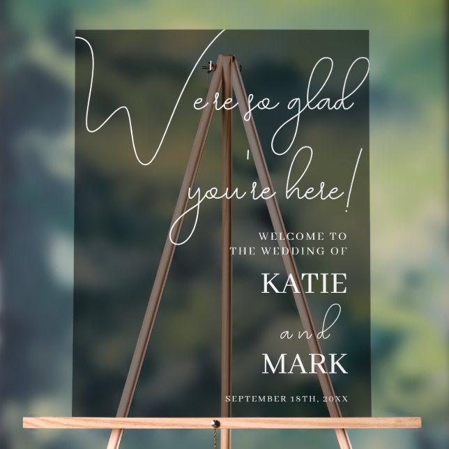 Einfache Begrüßung zu unserer Hochzeit Mattiert Sc Acrylschild (Neutral)