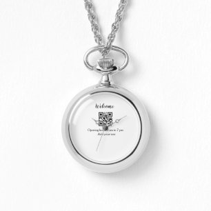 Einfache Begrüßungsöffnung Barcode QR Name hinzufü Armbanduhr