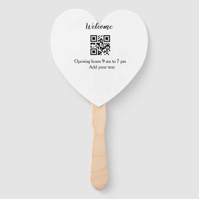 Einfache Begrüßungsöffnung Barcode QR Name hinzufü Fächer (Vorderseite)