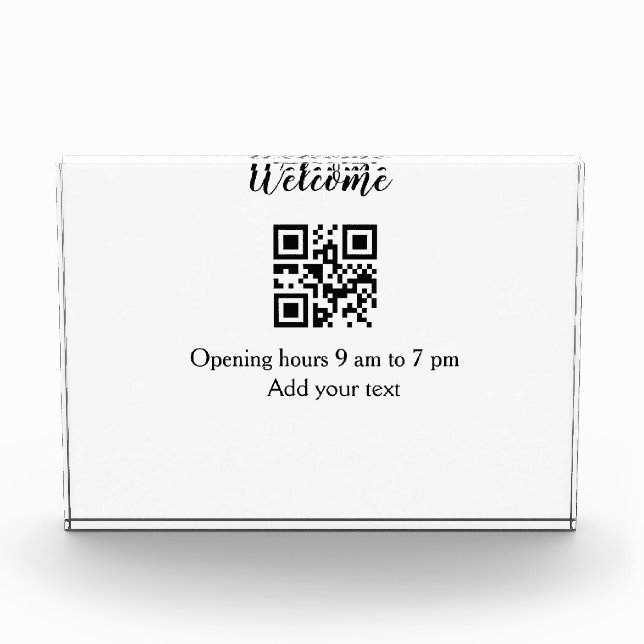 Einfache Begrüßungsöffnung Barcode QR Name hinzufü Fotoblock (Vorderseite)