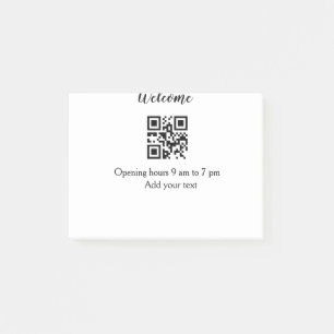 Einfache Begrüßungsöffnung Barcode QR Name hinzufü Post-it Klebezettel