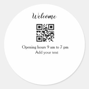 Einfache Begrüßungsöffnung Barcode QR Name hinzufü Runder Aufkleber