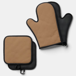 Einfache Behörde® hellbraun Ofenhandschuh & Topflappen-Set