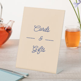 Einfache Beige Hochzeitskarten und Geschenke Sockelschild