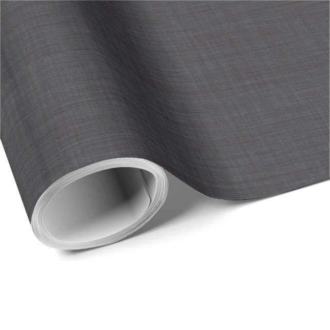Einfache Beige Linen Schwarze Textur Geschenkpapier (Rolleneckpunkt)