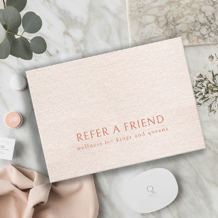 Einfache Beige moderne Minimalistische Referenzkar Visitenkarte