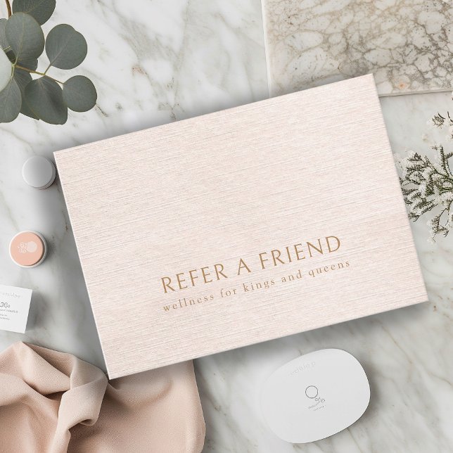 Einfache Beige moderne Minimalistische Referenzkar Visitenkarte (Von Creator hochgeladen)