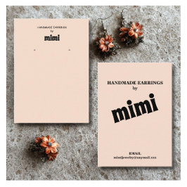 Einfache beige Ohrring-Display-Visitenkarte Visitenkarte