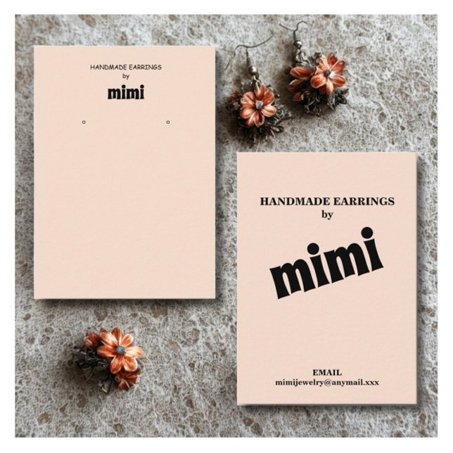 Einfache beige Ohrring-Display-Visitenkarte Visitenkarte (Von Creator hochgeladen)