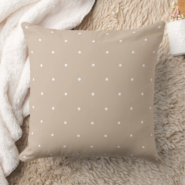 Einfache Beige Polka Dots Pattern Kissen Kissen (Decke)