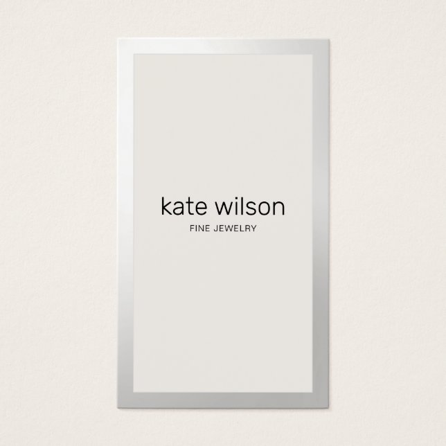 Einfache Beige taupe Silver Border (Vorderseite)