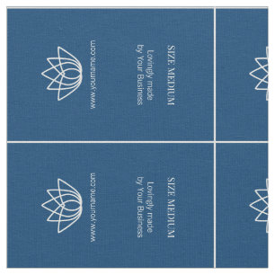 Einfache Bekleidungsetiketten in blau-weiß Stoff