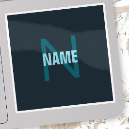 Einfache, benutzerdefinierbare Mit Monogramm Bezei Aufkleber