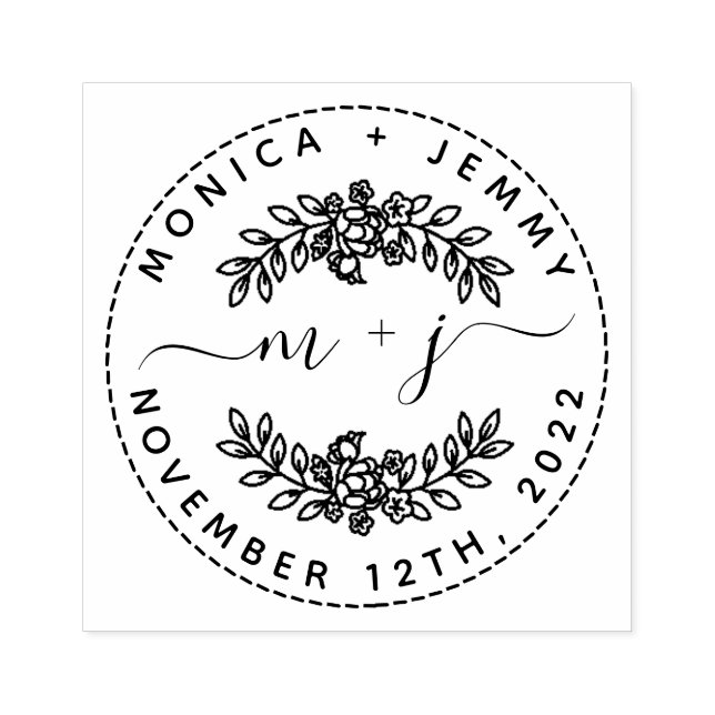 Einfache benutzerdefinierte Blätter Initial Script Gummistempel (Prägung)